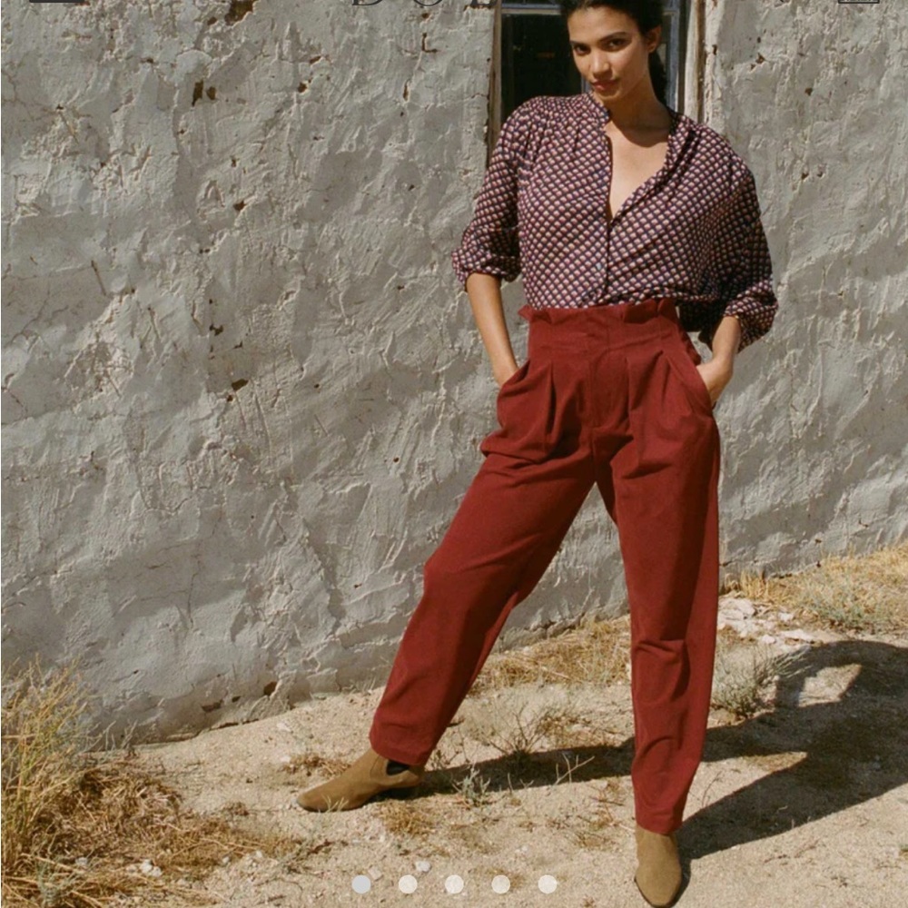 Doen Louvre Pants Sz 10 colour Terracota